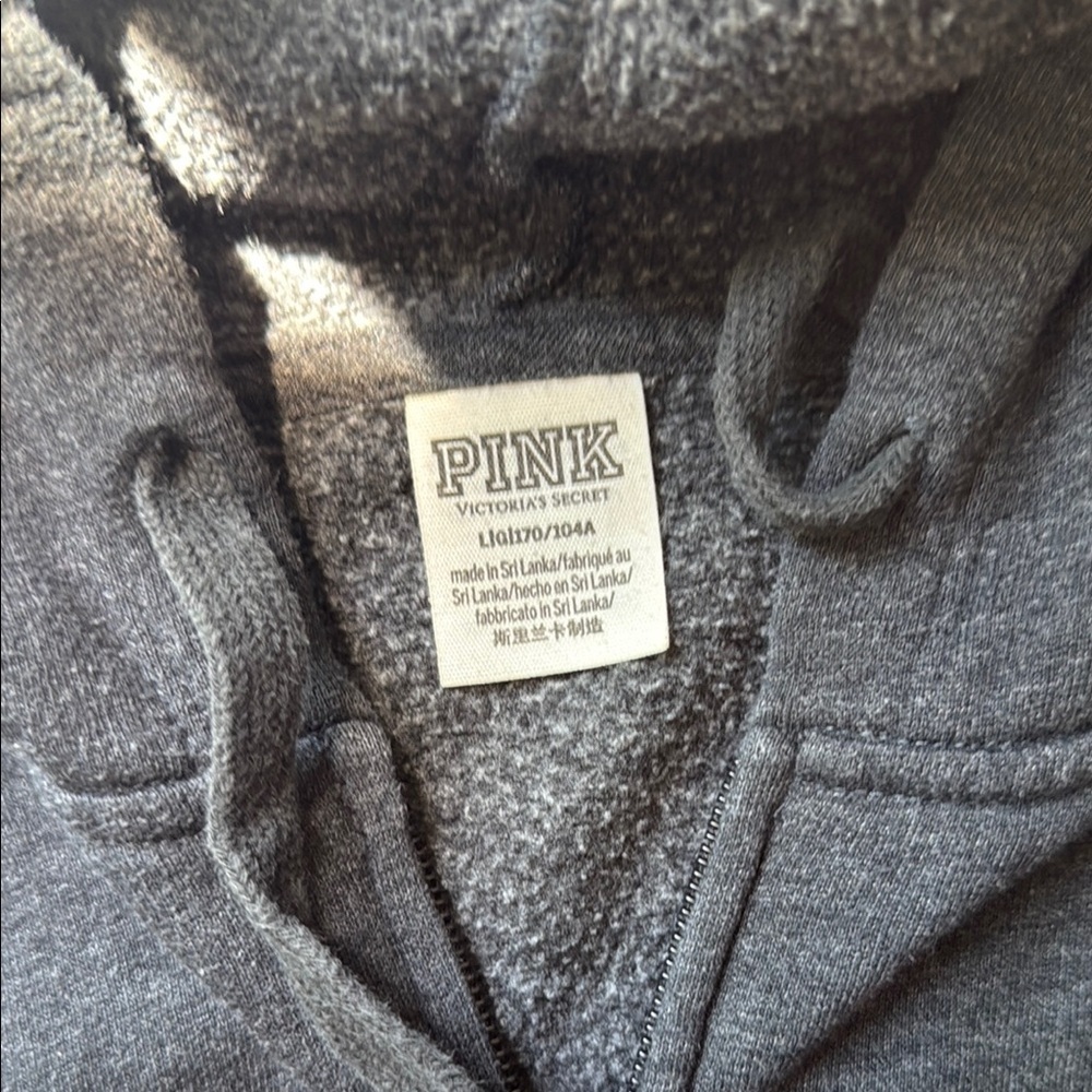 PINK Victoria's Secret Gray and Red Zip-Up Jacket - Picture 2 of 3